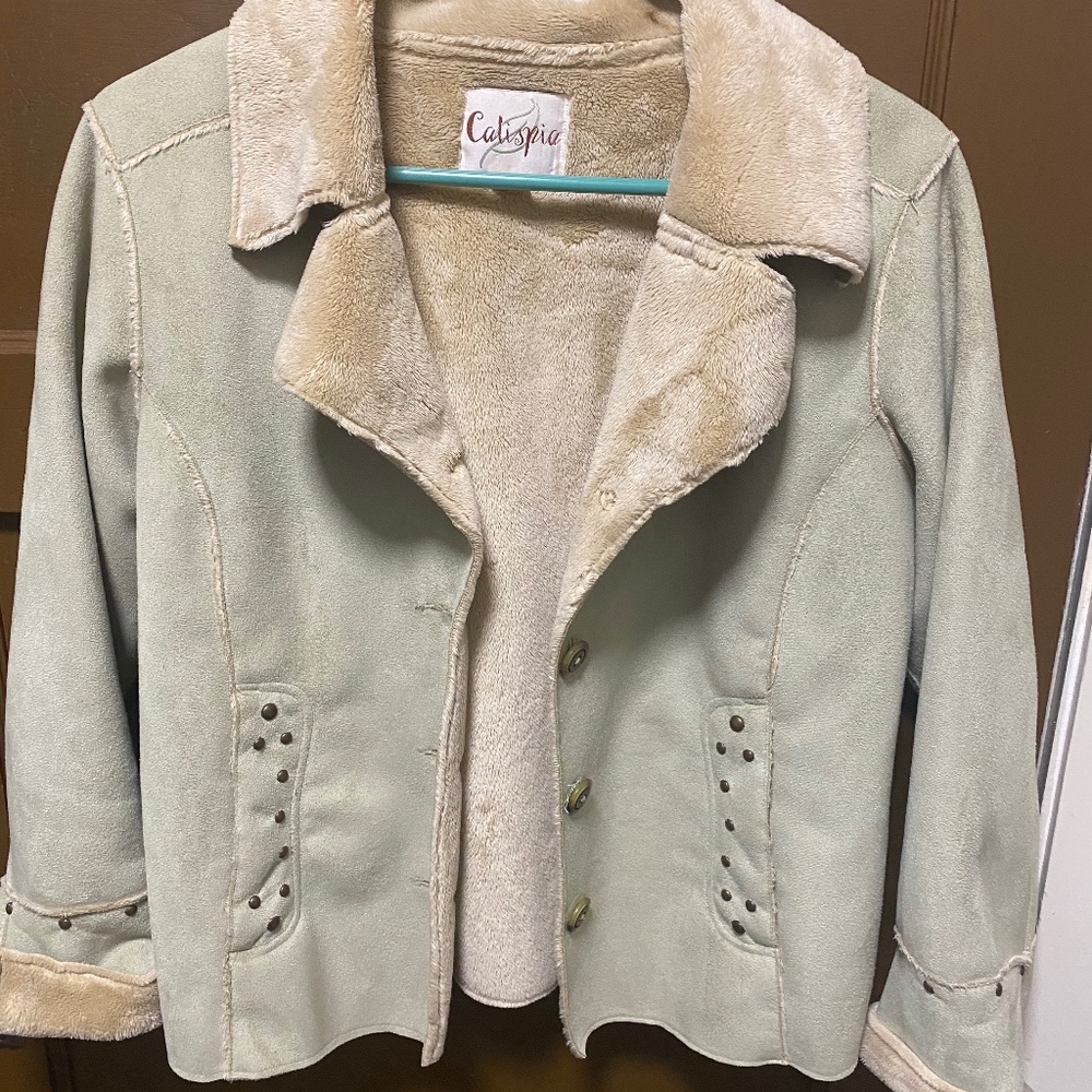 Pistachio color suede jacket